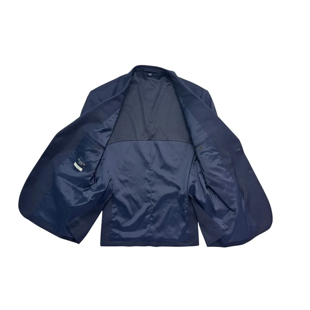 Jos A Bank 40S Navy Blue Traveler Blazer Jacket Sport Suit Coat Wool Stretch